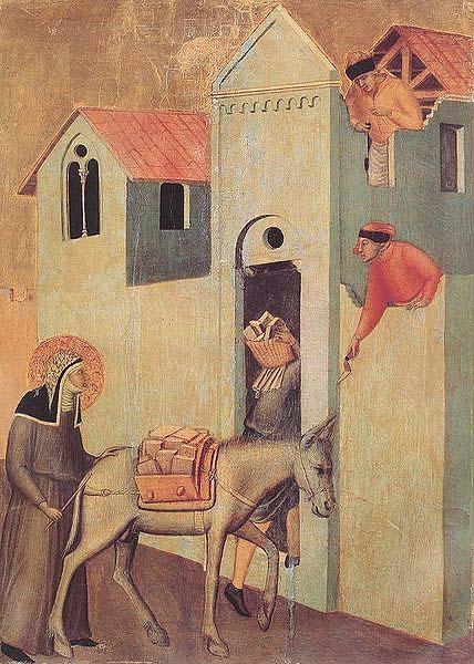 Pietro Lorenzetti Saint Humility Transports Bricks to the Monastery